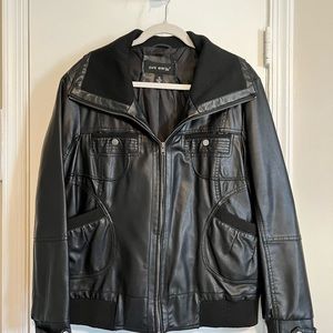 Women's Faux Leather Jacket - Plus Size
